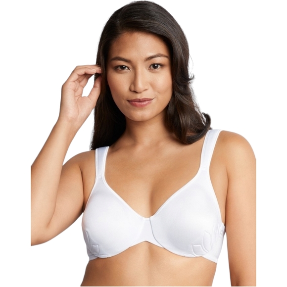 Bali NEW Live It Up Seamless Underwire Bra Petal Pattern White Size 36DD - Picture 3 of 16